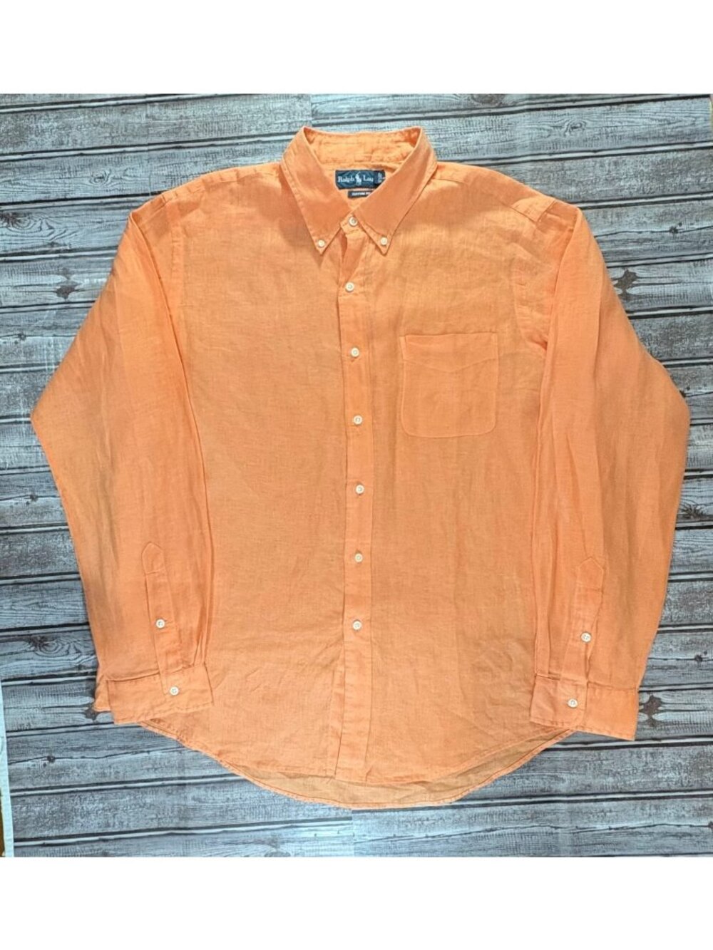 Ralph Lauren classic Fit 100% Linen Shirt size XL color Orange NWOT